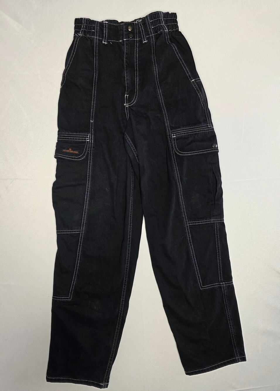 BDG Women’s Black Denim Cargo Relaxed Skate Jeans Size 25